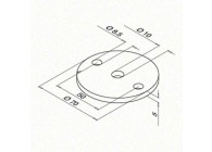 Embout à souder, avec 2 trous, plat, Ø70 x 5 mm