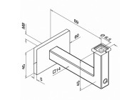 Handrailingsteun, Square Line, v. wandbevestiging