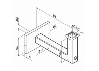 Handrailingsteun, Square Line, v. wandbevestiging