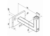 Support de main-courante, Square L., pour mur; 134112-000-12