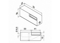 Handrailingsteun, Square Line, v. wandbevestiging