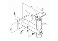 Handrailingsteun, Square Line, variabel, v. wand