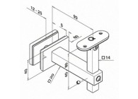 Handrailingsteun, Square Line, variabel