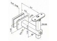 Handrailingsteun, Square Line, variabel