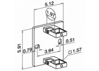 Support pour poteau, Square Line, MOD 4551