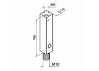 Handrailingsteun steel, 14 x 14 mm