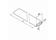 Rechthoekige buis, 40x10x1,5 mm