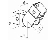 Raccord, orientable, (25°-55°), vers le haut