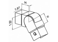 Raccord, orientable, (25°-55°), vers le bas