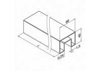 U-profielbuis, rechthoekig, 60x40x1,5 mm