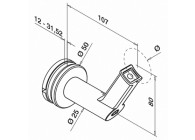 Handrailingsteun voor glasmontage