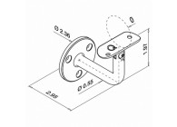 Handrailingsteun, variabel, voor wandbevestiging