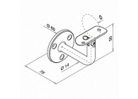 Handrailingsteun, variabel, voor wandbevestiging