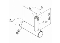 Handrailingsteun, verstelbaar, v. buis, Ø42,4 mm