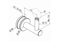 Handrailingsteun, verstelbaar, voor glasmontage