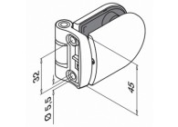 Scharnier voor glas 6-12,76 mm, MOD 0281, 316; 140281-042