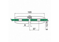 Scharnier, glas op glas, 6-12,76 mm, MOD 0283, 316; 140283