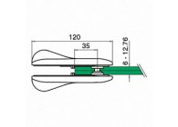 Schuifslot, glas - glas 6 - 12,76 mm