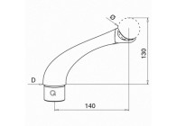 Support de main-courante sur poteau, orientable