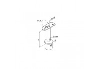 Support de main-courante sur poteau, Ø48,3 x 2 mm