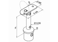 Support de main-courante sur poteau, orientable