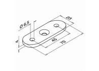 Berceau pour tube, distance du trou 45 mm