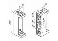 Balustersteun, Square Line, MOD 4558, zijmontage