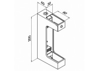 Balustersteun, Square Line, MOD 4558, zijmontage