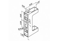 Balustersteun, Square Line, MOD 4558, zijmontage