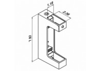 Balustersteun, Square Line, MOD 4558, zijmontage