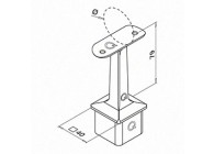 Support de main-courante sur poteau, Square Line