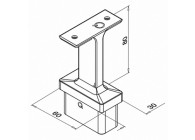 Support de main-courante sur poteau, Square Line