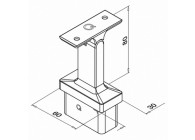 Support de main-courante sur poteau, Square Line