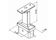 Support de main-courante sur poteau, Square Line