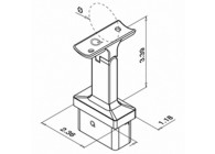 Support de main-courante sur poteau, Square Line