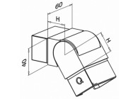 Raccord, orientable, (25°-55°), vers le bas