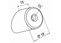 Kabelstopper voor kabelsysteem, 3,2 mm - 4 mm