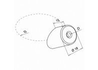 Kabelstopper voor kabelsysteem, 3,2 mm - 4 mm