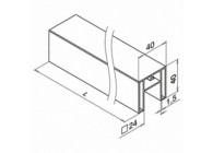 Tube à fond de gorge, carré, 40x40x1,5 mm