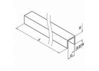 Profil en U, 17,25 x 15 x 2 mm, p. verre 12,76 mm