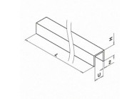 U-profiel, 22 x 20 x 2 mm, 16,76  17,76 mm glas