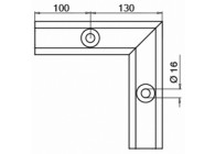 90° hoek, Easy Glass Smart, topmontage