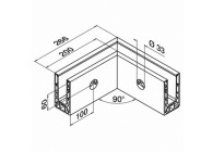 90° hoek, Easy Glass Smart, zijmontage