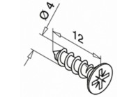 Vis à bois à tête fraisée, empreinte cruciforme