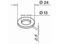 Sluitring, voor M12 draad, 24 x 2,5 mm, QS-215