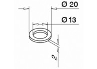 Sluitring, voor M12 draad, 20 x 2 mm, QS-217