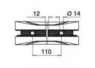 146500-12~~EG Air,vloerglasklem, 15-21,52mm glas,rvs316,geborsteld