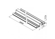 Glasrail, Easy Alu, boven, 67x19 mm