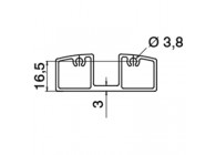 Glasrail, Easy Alu, onder, 55x25 mm