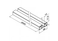 Glasrail, Easy Alu, onder, 55x25 mm